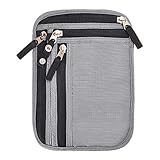 ZLYC RFID Blocking 2-in-1 Travel Neck Stash & Belt Wallet Pouch Security Hidden Passport Holder, Grey