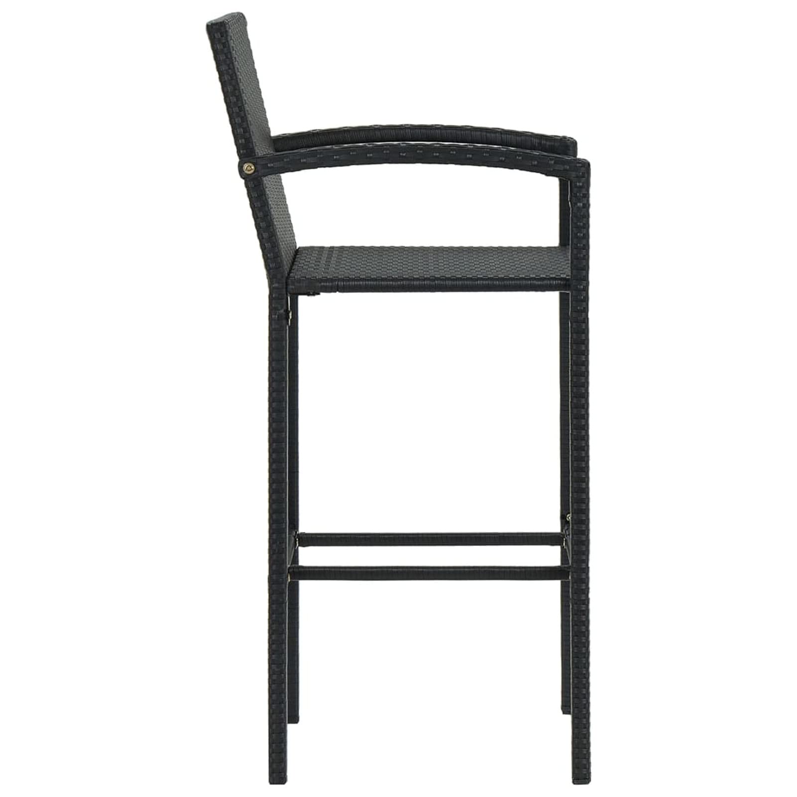 Rantry Mesa y taburetes Altos jardín y Cojines 5 pzas ratán PE negroJuegos de Muebles Altas, Mesa de Cafetería, Set de Balcón, Set de Bar Longitud Mesa 70 cm
