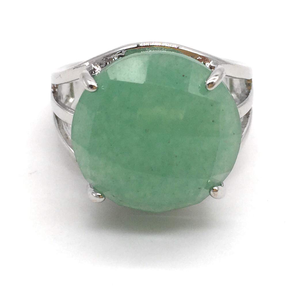 xinpengFaceted Oval Round Shape Natural Stone Adjustable Ring for Women Gemstones Healing Crystal Jewelry Wedding Engagement Anniversary Birthday Gift