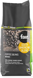 Oxfam fair Coffee Beans Fairtrade Organic South American Blend 1kg