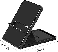 Vista 3 de Emvaoal Soporte para Nintendo Switch, soporte plegable portátil compacto ajustable compatible con Nintendo SwitchSwitch LiteSwitch OLED, soporte