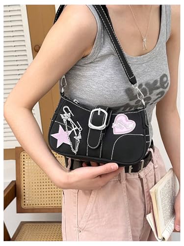 Image of Verdusa Women's Y2k Purse Star Embroidery Cute Shoulder Bag Y2k Accessories