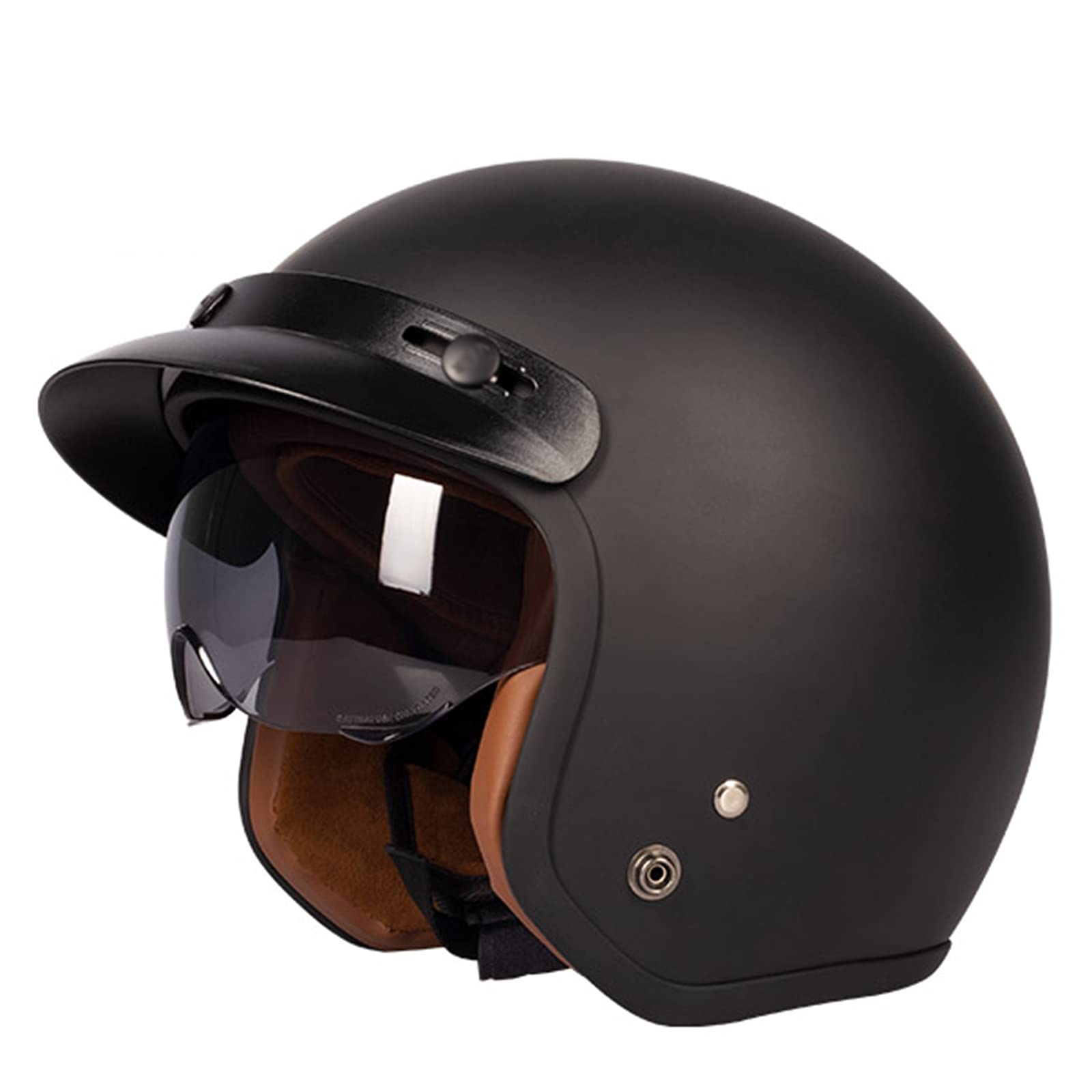 SDKUing Unisex Adult Motorcycle Helmet with Flip up Visor Vintage Style Half Face Helmet DOT Approved, Lightweight Breathable Street for Moped Scooter Cruiser Chopper Retro Jet 3/4 Helmet