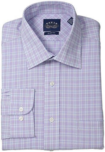 Eagle Men's Slim Fit Non Iron Purple/Blue Plaid