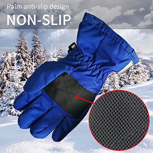 YR.Lover Momoon Kids Winter Gloves 2 Pairs Adjustable Snow Warm Gloves for Boys and Girls4