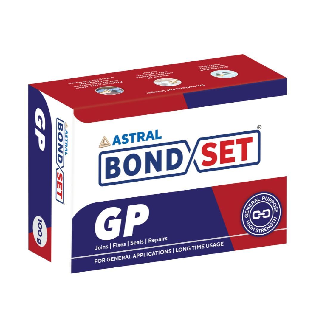 Astral Bondset GP 100 gm, general-purpose, high-strength epoxy putty, useful in sealing, joining and insulating variety of surfaces. Suitable for plumbing and foundry applications (Pack of 10)