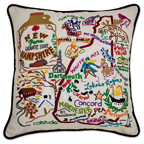 Catstudio New Hampshire Hand Embroidered Decorative Throw Pillow