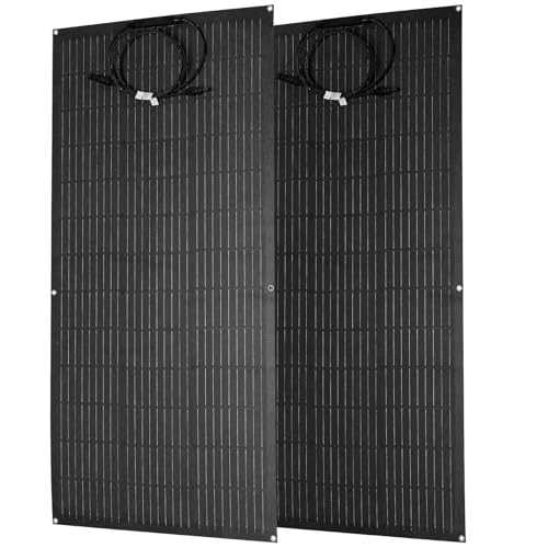 1000 Watt Solar kit,18V Flexible Solar Panel 2PCS 500W 25% High-Efficiency, 240° Ultra Lightweight Solar Panels for Marine RV Cabin Van Car Boat Camping Curve Surfaces