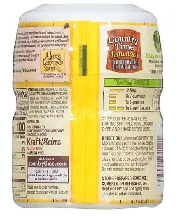 (Pack of 2) Lemonade Naturally Flavored Powdered Drink Mix 19 Oz Canisters