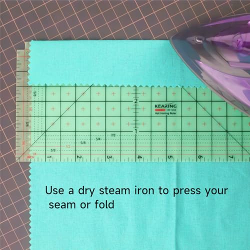 Kearing HR01SET 2 Pieces Hot Hem Ruler For Sewing, 10 Inch & 12 Inch, Patented Heat Resistant Non-Slip Hot Ironing Ruler For Fabric Seams thumb #4