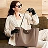 KALIDI Handtasche Damen Shopper Tasche Tote Bag PU Leder Große Schultertasche mit Knopfverschluss für Arbeit, Einkauf, Schule #4