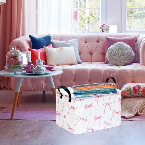 Image of Storage Basket Home Shelf Basket Clothes Laundry Hamper | Rectangle Organizer Box Nursery Bin Gift Laundry Basket with Handles for Home