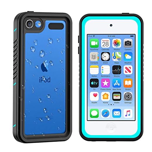 iPod 5 iPod 6 iPod 7 Waterproof Case, Re-Sport Shockproof Dirtproof Snowproof Full-Body Protective Case Cover Built-in Screen Protector Compatible iPod Touch 5th/6th/7th (Blue)