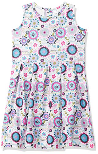 Image of Gubbarey Girl's Cotton Blend Fit and Flare Knee-Length Casual Dress (DRG2021 2020 Gray 3-4 Y)