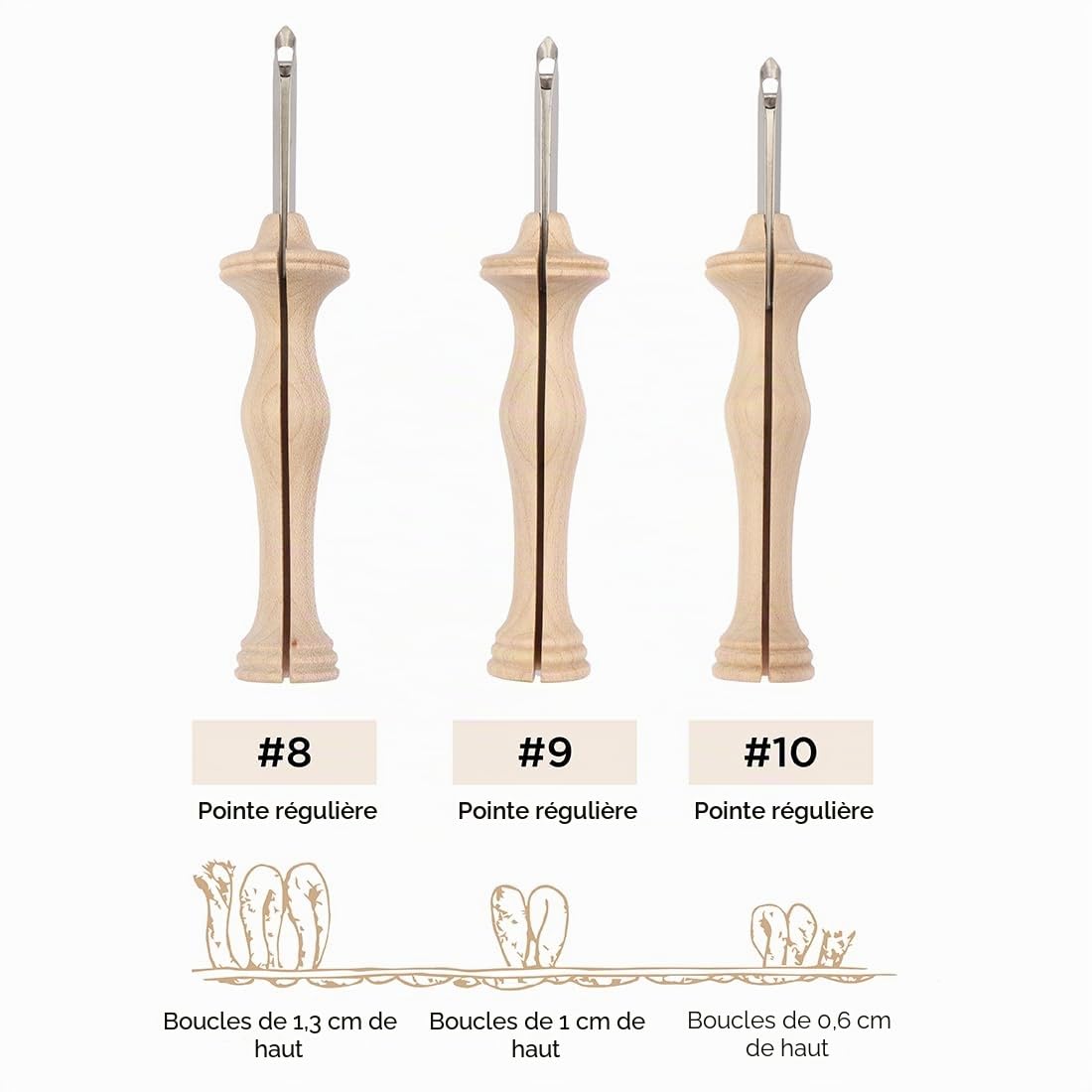 Oxford Punch needle regular Natural Wood 10mm - 1pc