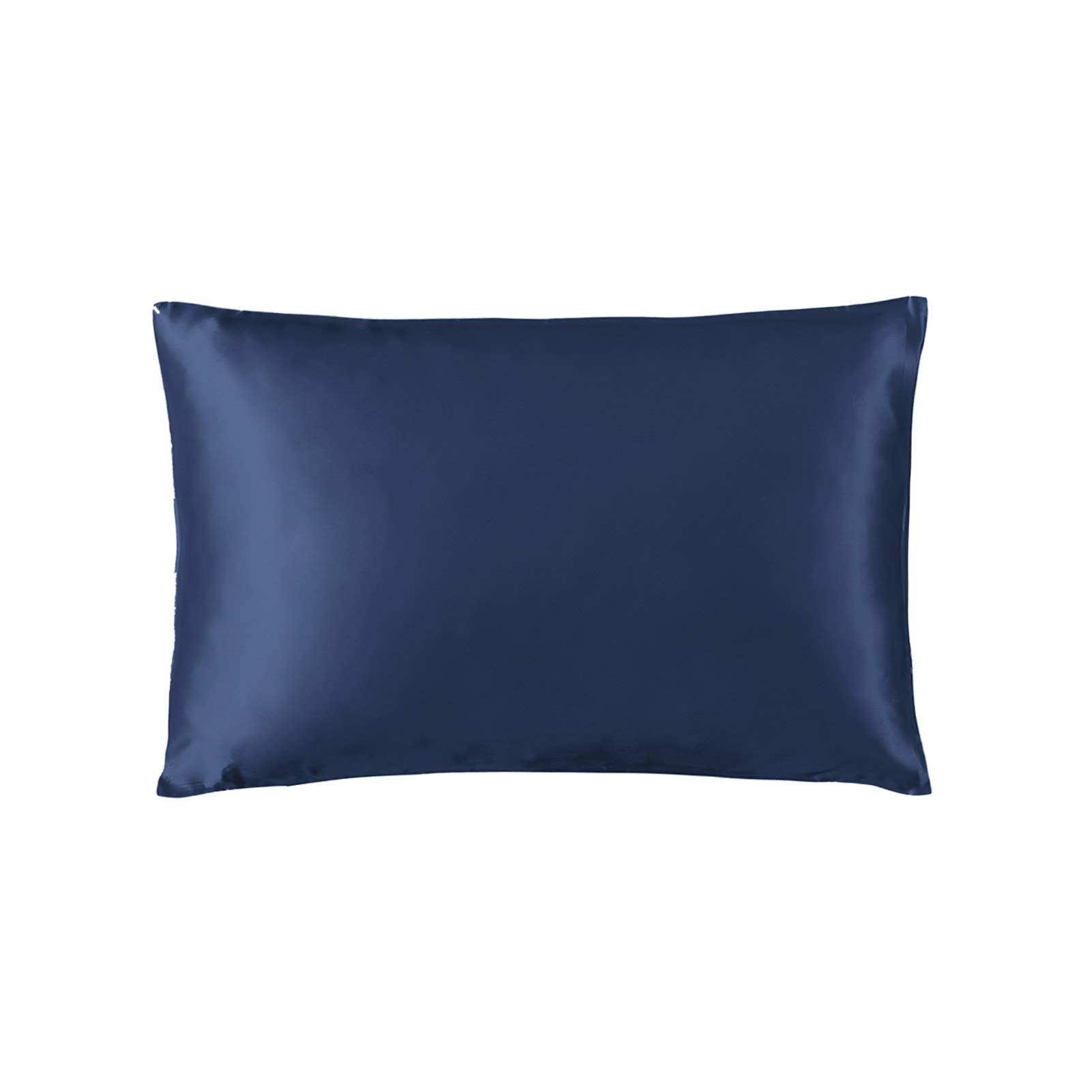 THXSILK 100% Natural Mulberry Silk Pillowcase for Hair and Skin Luxury 25 Momme 1 Pcs Silk Pillow Cases with Hidden Zipper Closure, Cal. King Size, Navy Blue