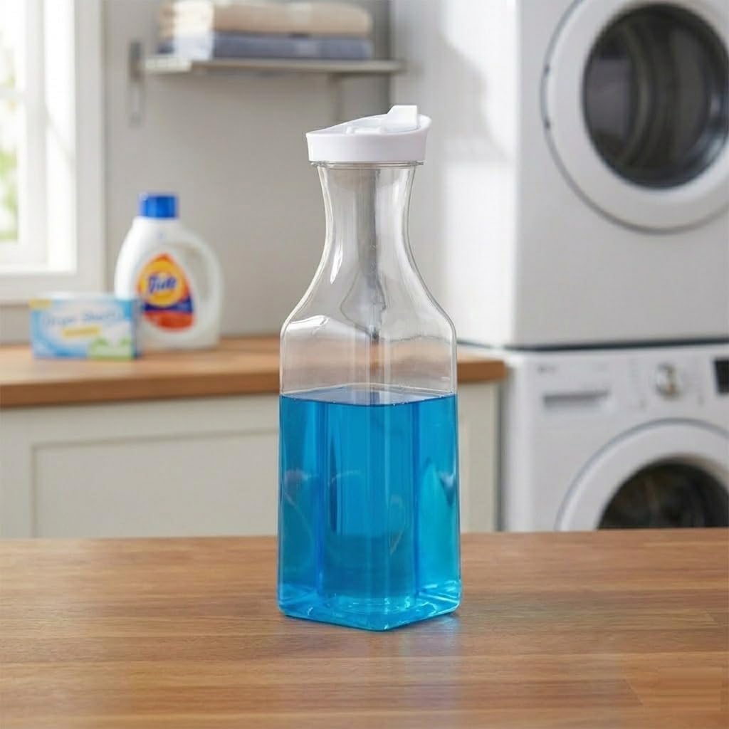 SAJANI Plastic Detergent Carafe With Flip Top Lid, Washing Machine Liquid Storage Pitcher, Large Capacity Laundry Bottle For laundry detergent, Fabric Softener, Or Bleach, Home Use-image-23