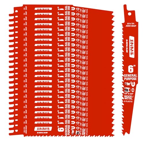 25 Pack 6 Inch 8/14TPI Reciprocating Saw Blades for Diablo Sawzall Blades