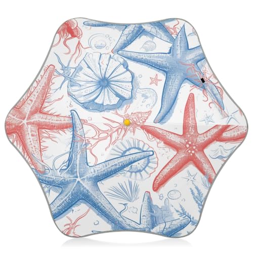 Parapluie pliant pour enfants protection UV motif étoile de mer