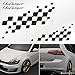 Kit Sticker Damier Racing pour Capot Moteur et Coffre Compatible avec Tous modèles de Volkswagen (Noir Brillant)