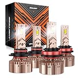 SEALIGHT 2024 Newest 9005/HB3 H11/H9/H8 LED Bulbs Combo, 56000LM 800% Super Brighter Dual Beam LED Bulbs with Upgraded Cooling Fan, 6000K Cool White, Plug and Play, Pack of 4，X6S Series