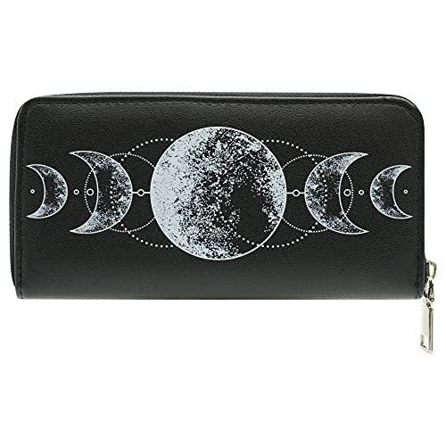 Ro Rox Nyx Gothic Moon Phase Witchcraft Wicca Faux Leather Wallet Purse3