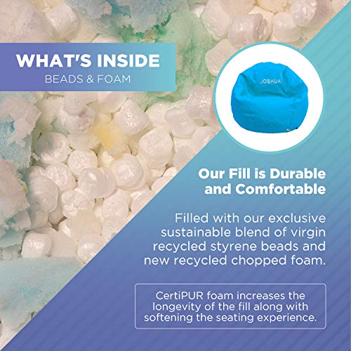 Bean Products Kids Monogrammed Cotton Bean Bag Chair | Filled W/ Polystyrene Beads & Certipur Foam | 31L X 33W X 20H | Perfect For Teens & Kids | Available In 2 Sizes | Red #TOP5