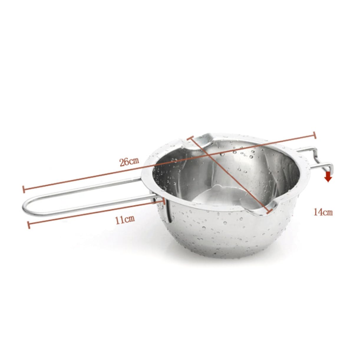 NAMOARLY 18/8 Stainless Steel Melting Pot 14cm Diameter Melting Pots for Chocolate Butter Cheese