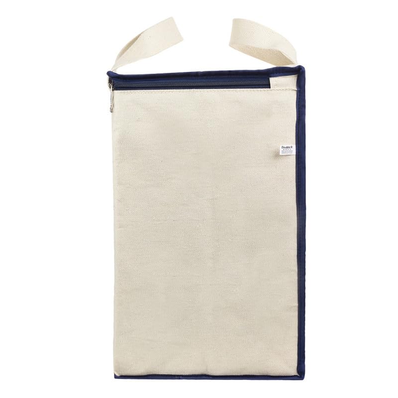 Image of SHIBUI Canvas Reinforced Cotton Handles with Multipurpose Clothes Storage Organizer & Grocery vegetable shopping and Covers Zip Bags.