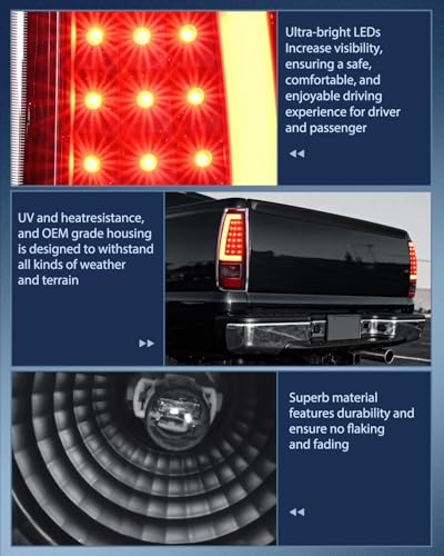 Image of Nilight Taillight Assembly Compatible with 2003-2006 Chevy Silverado Pair