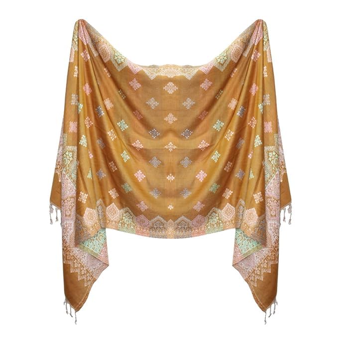 ekan Designer Printed Woolen Shawl For College Girls And Women For Winter Wear Multicolor Pack Of 1-picture-37