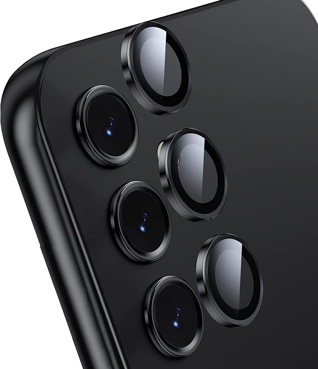 Image of (New 9H 3D CAMERA CAP /Black) Designed for Samsung Galaxy A54 Camera Lens Protector Tempered Glass Screen Protector for Samsung Galaxy A54 5G.