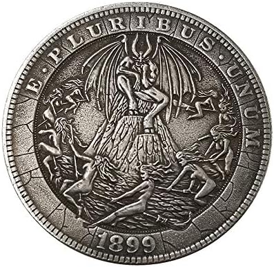 Copy 1899 U.S Hobo Coin - Devil and Witch Silver Plated Replica Commemorative Coin Morgan Dollar Coin