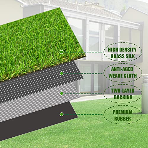 FREADEM Artificial Grass Turf for Pet Dogs 3' x 5', Fake Grass Lawn with Drain Holes, Indoor Outdoor Synthetic Grass Mat for Garden Gym Patio Balcony Playground Backyard, Height 0.8 Inch - Image 5