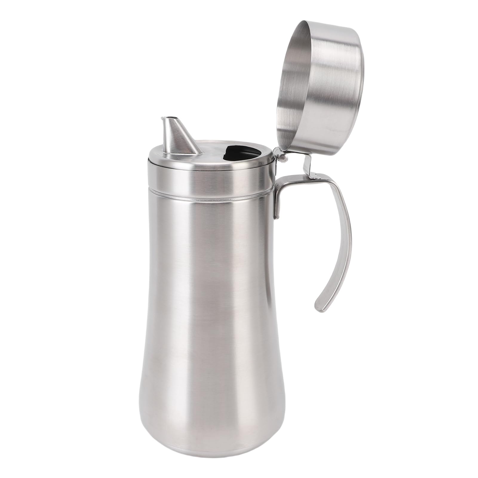 Bottiglia dispenser di olio in acciaio a tenuta stagna, contenitore multiuso per aceto con coperchio, per cucina, cucina, barbecue, strumento essenziale da cucina, 500 ml