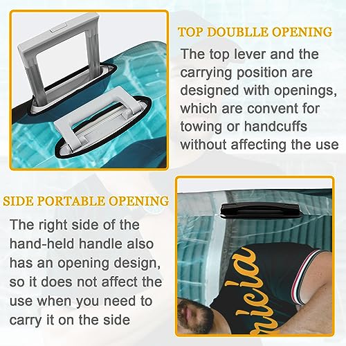 Custom Luggage Cover Personalized Luggage Cover Customize Your Photo Text Logo Name Double-Sided Elastic Washable Customizable Print Suitcase Sleeve Protector for Women Men for Travel (XL) 6