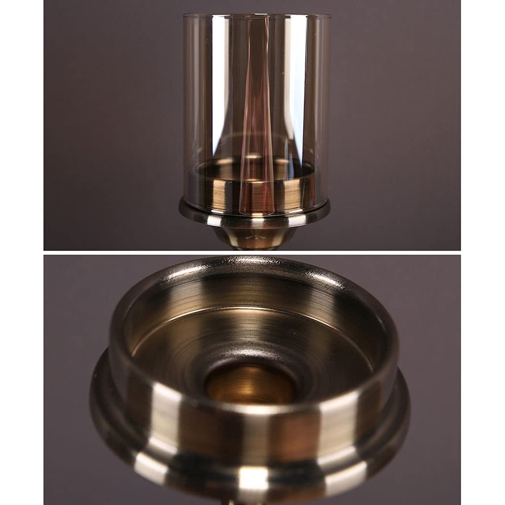 Portacandele Candeliere Pillar Candle Holder con Vetro, Set di 2 Gifts Candeliere for la casa, lampadari for la Festa Nuziale Centri tavola Porta Candele
