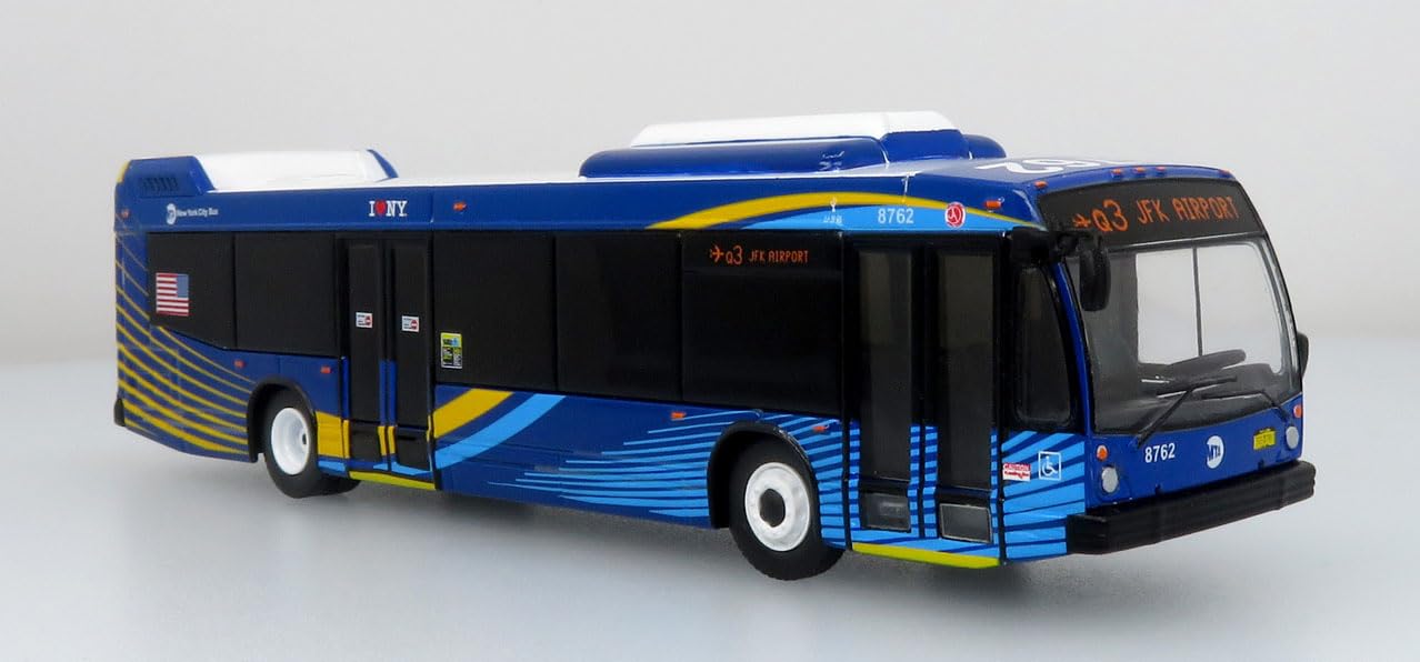Nova LFSD Transit Bus MTA NYC Transit 1/87 Scale-HO Scale Dimesnsions 5"" Long New in The Box Well Detailed Both Inside and Out Iconic Replicas, Blue