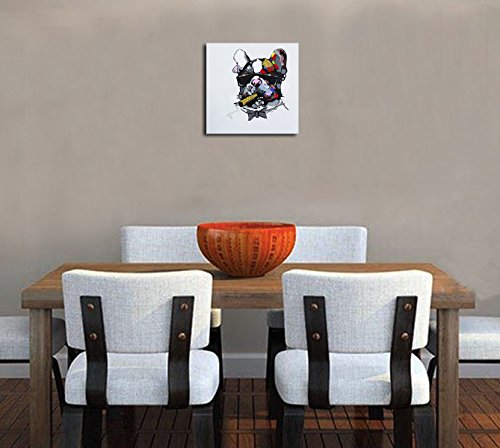 Fokenzary Hand Painted Painting Bulldog Smoking Cigar on Canvas Pop Wall Art Decor Framed Ready to Hang steampunk buy now online