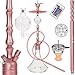 Produktbild ORACLE HOOKAH® Shisha Set Wasserpfeife Aluminium Shisha Rosa Komplettset 90cm mit Zubehör wie LED Schlauch Kopf Alu Mundstück Molassefänger