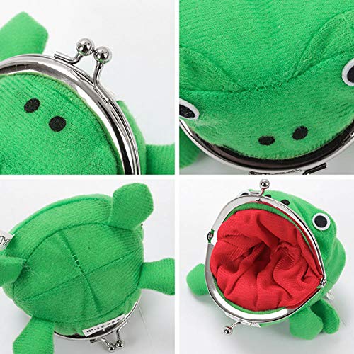 Cute Green Plush Frog Coin Purse, Frog Coin Wallets,Frog Money Pouch With Zipper For Headset Key Credit Card Holder Novelty Toy Gift #TOP2