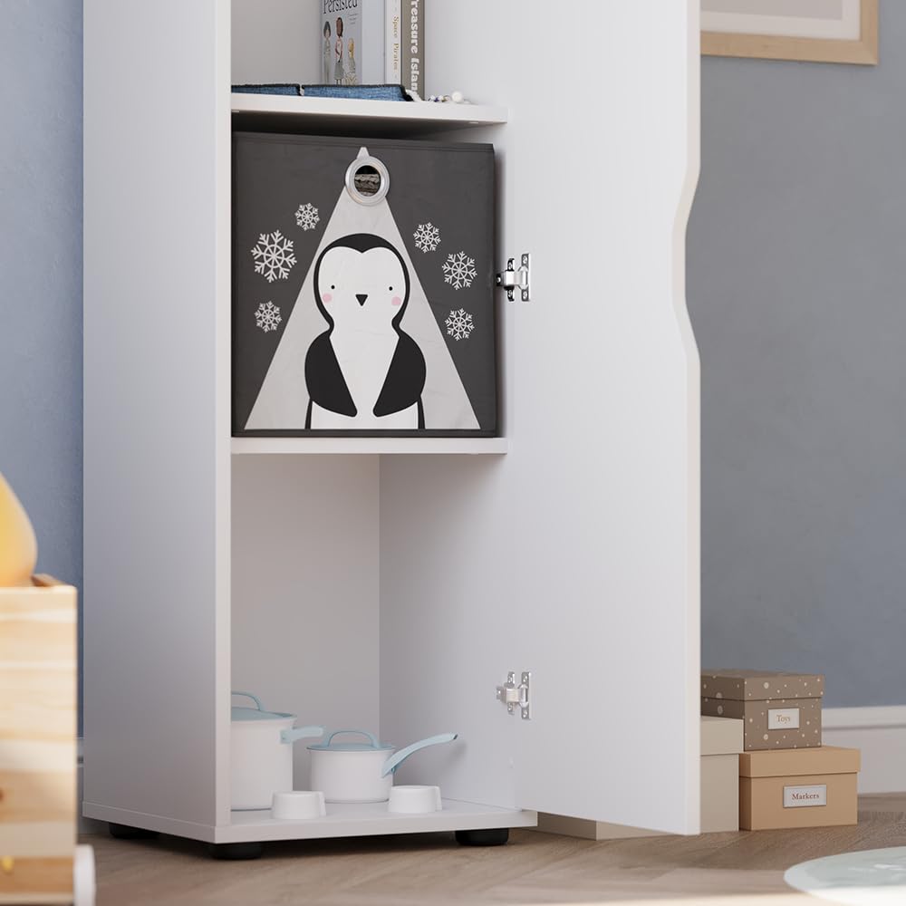 Vicco Étagère pour Enfants Estell, Blanc, 36.4x130.9cm, avec des espaces de Rangement Ouverts pour Le Stockage des Jouets