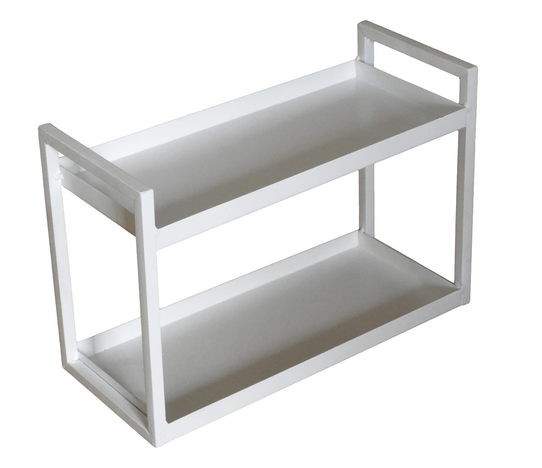 ORCHID ENGINEERS Metal Matte Finish 2-Tier Multi-storage/Multipurpose Standing Rack Storage Shelf (White, Large)