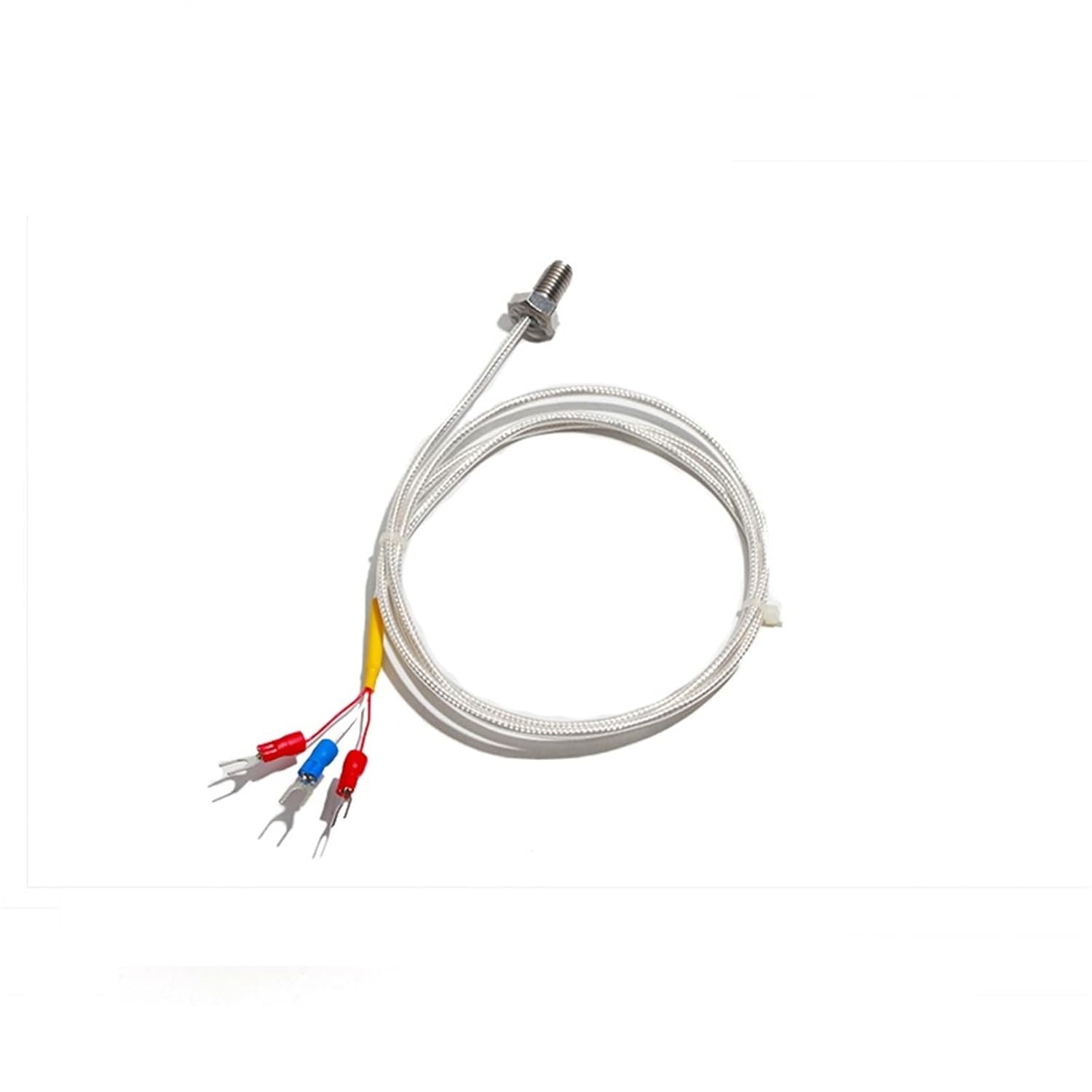 1pcs PT100 High Temperature Sensor Thermocouple PTFE Wire 0.5M 1M 2M Flat Head Thread Probe M3 M4 M5 M6 M8 for Pipeline(M3 Thread Probe,1M Wire)