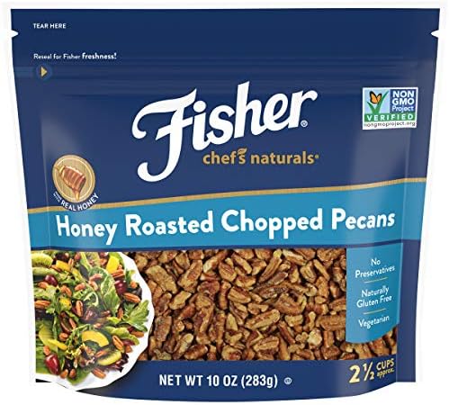 Fisher Honey Roasted Chopped Pecans, 10 Ounces, No Preservatives, Naturally Gluten Free, Non-GMO, Vegetarian Friendly