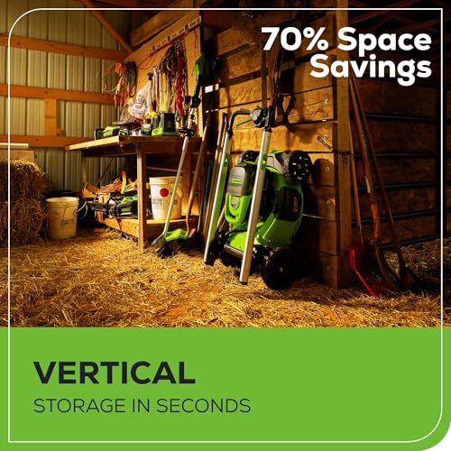 Image of Greenworks 60V 21 inch Brushless (Push) Cordless Lawn Mower, 5.0Ah Battery + Bonus 4.0Ah Battery (1 /2 Acre, Rapid Charger, 4-in-1, LED Lights, IPX4)