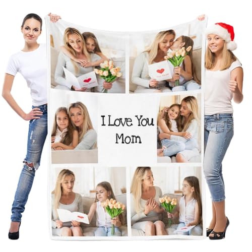 Image of inkArts Custom Blankets with Photo, Personalized Mom Blankets, Customized Photo Blanket, Custom Picture Blanket, Personalized Birthday Gifts for Mom Baby Kid Family