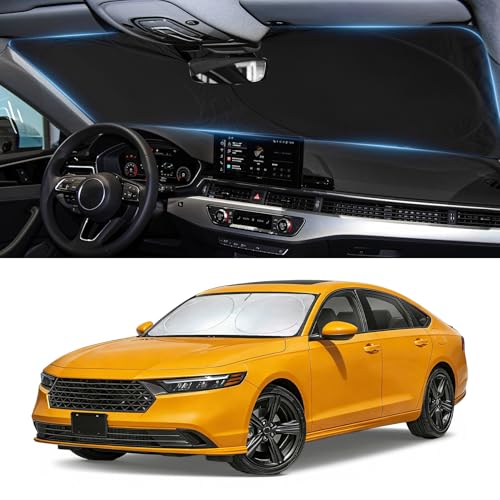 Image of Windshield Sun Shade for Honda Accord 2018-2024 2025 2026 Sunshade | Custom Fit Accord Accessories Sun Protector Foldable Sunshade Block UV Rays Keep Car Cooler