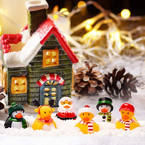 THE TWIDDLERS 12 Weihnachten Badeente Badespielzeug -Weihnachtsmann, Schneemann, Rentier - Mitgebsel für Babys & Kleinkinder