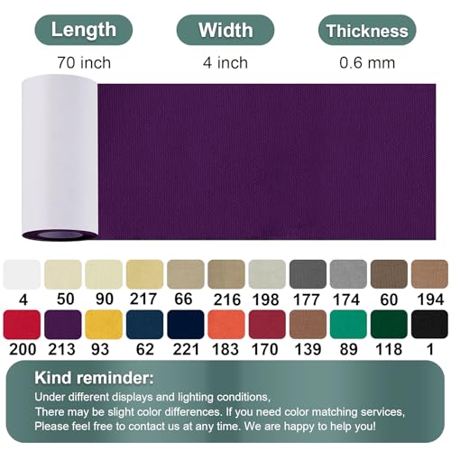 Image of Linen Canvas Repair Tape Kit, Waterproof Self-Adhesive Fabric Repair Patch | 4 inch x 63 inch Purple Canvas Repair Patch for Boat Covers, Tents, Awnings, Patio Furniture, Sofas, Crafts and Outdoor Gear